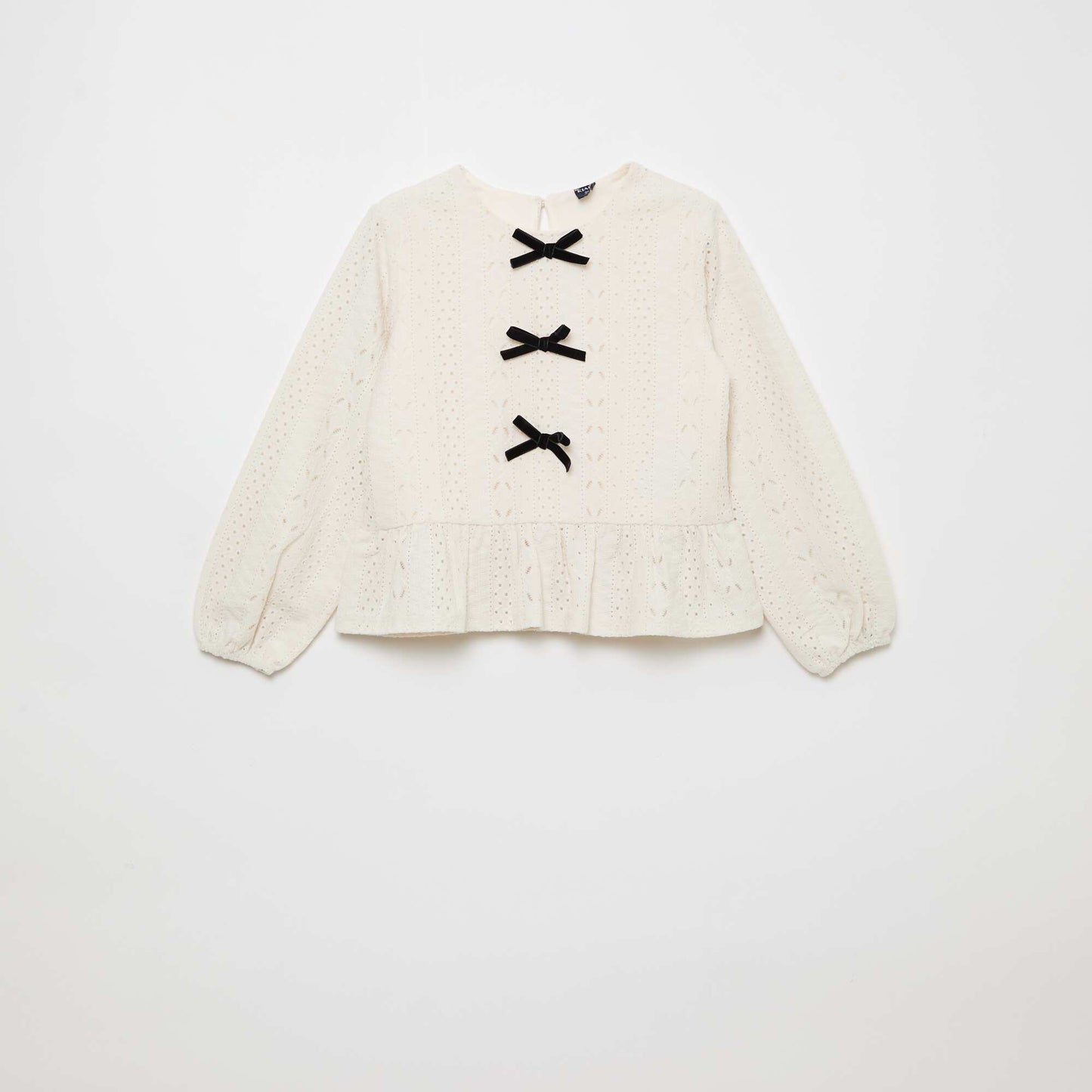 Top ajouré avec noeuds fantaisies BEIGE