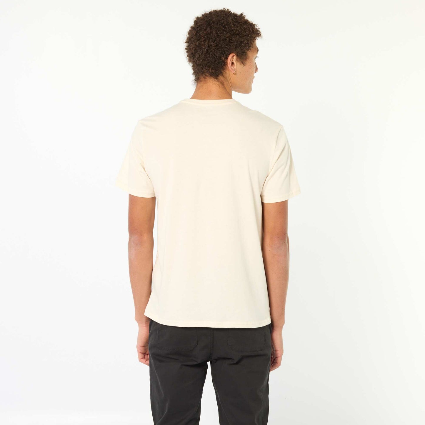 T-shirt imprimé en coton uni BLANC