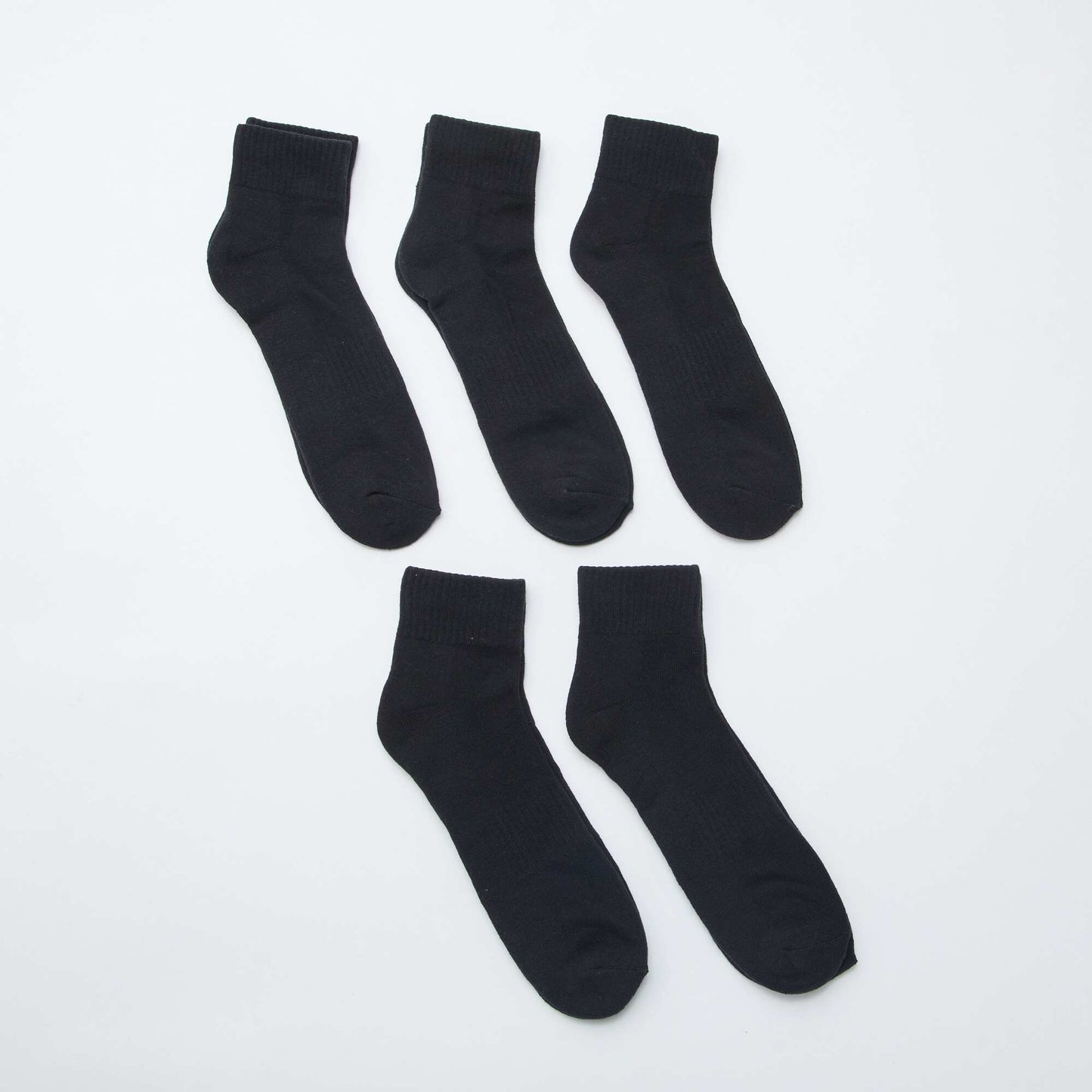 Lot de 5 paires de socquettes de sport NOIR