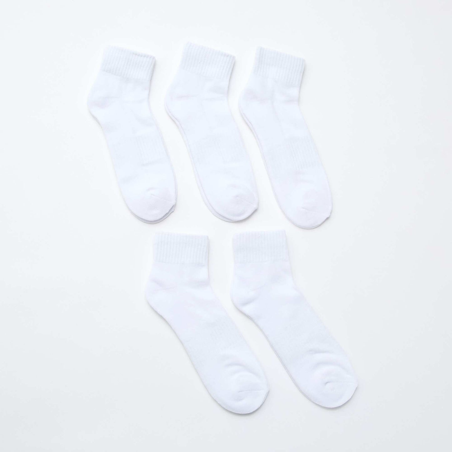 Lot de 5 paires de socquettes de sport BLANC