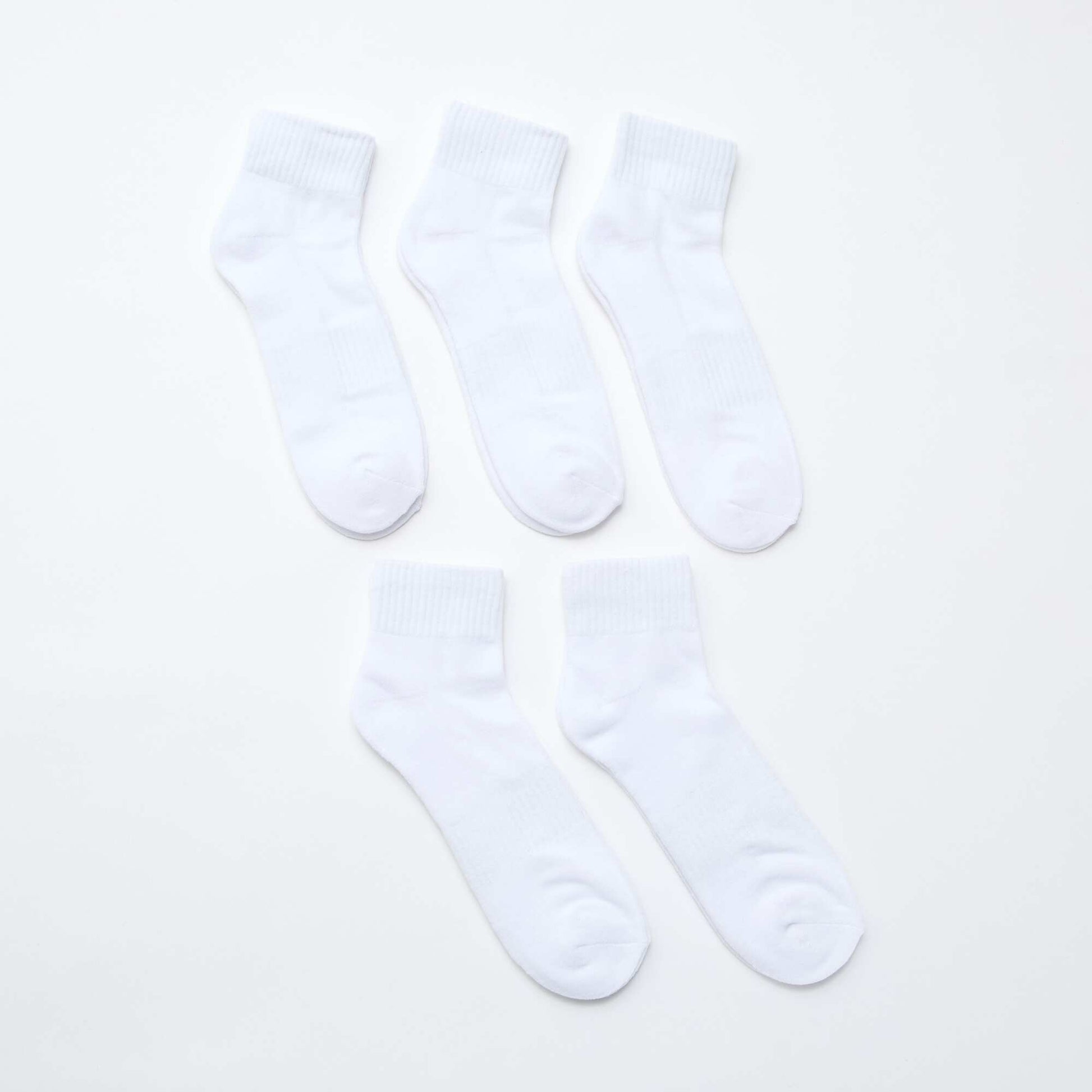 Lot de 5 paires de socquettes de sport BLANC