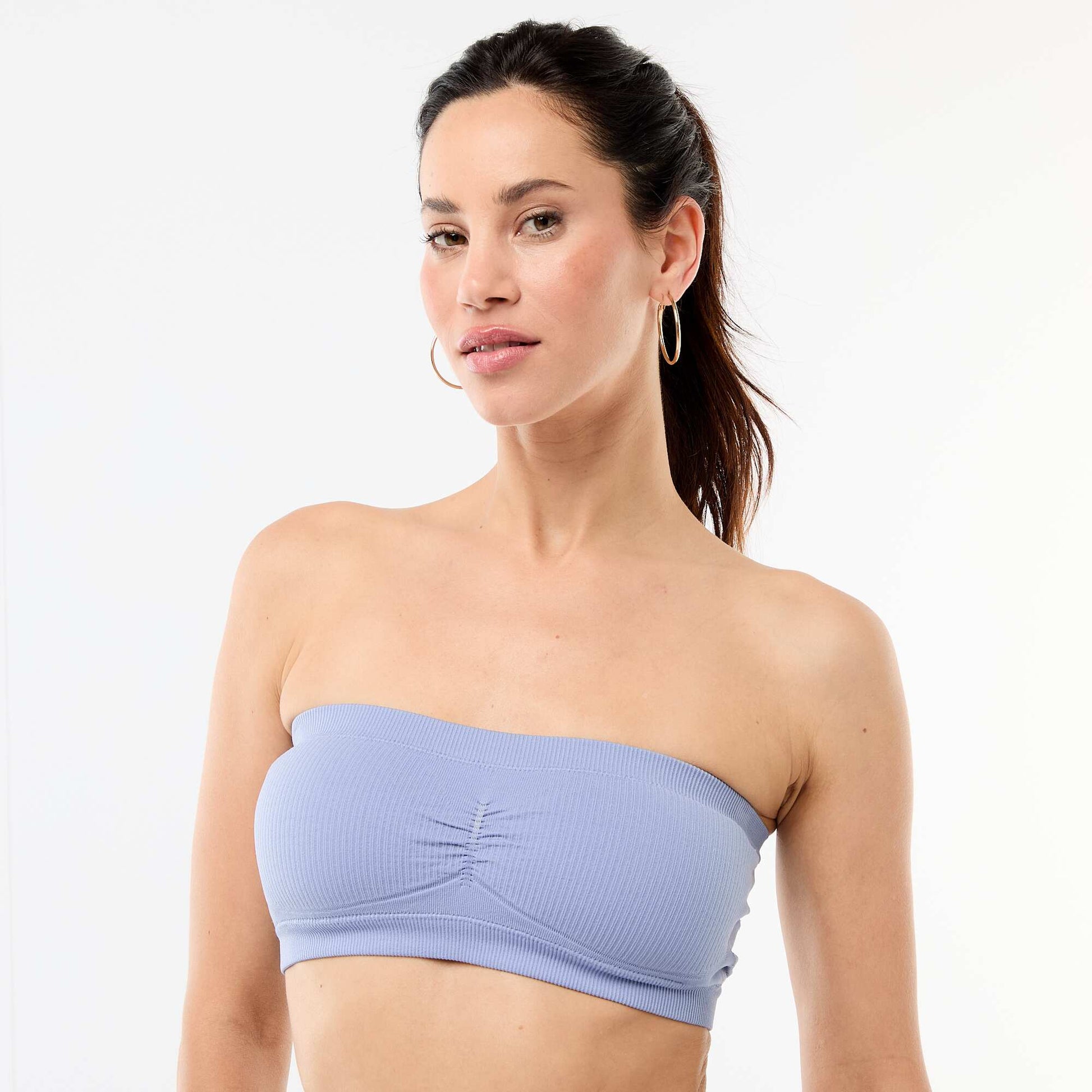 Lot de 2 bandeaux rib sans coutures BLEU/BLANC