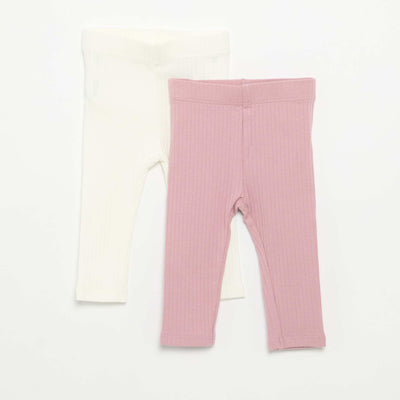 Lot de 2 leggings côtelés VIOLET