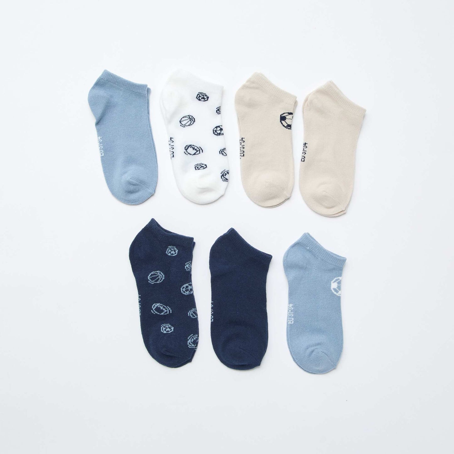 Lot de 7 paires de socquettes invisibles BLEU