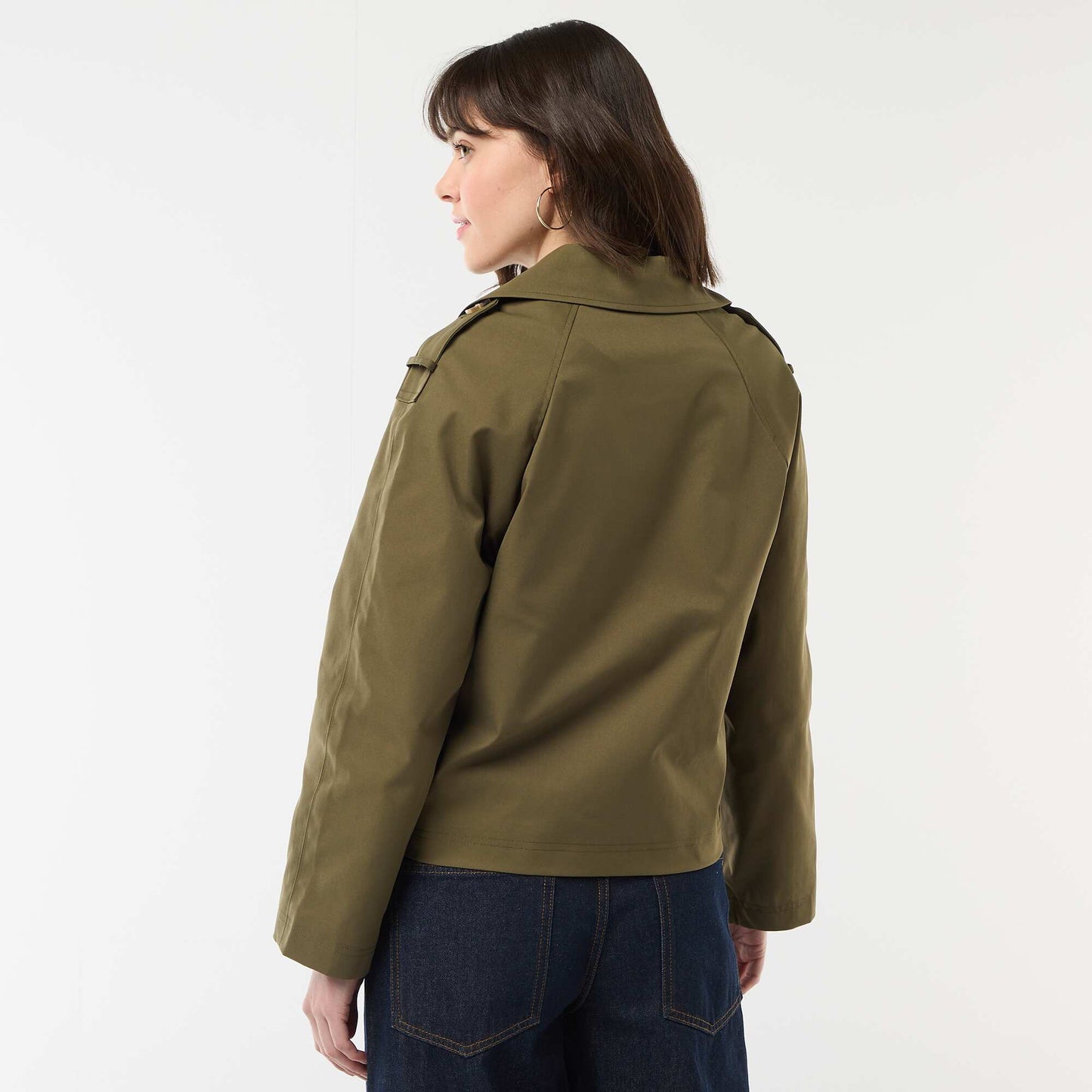 Trench court en coton KAKI