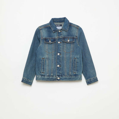 Veste en denim avec ouverture boutonnée BLEU