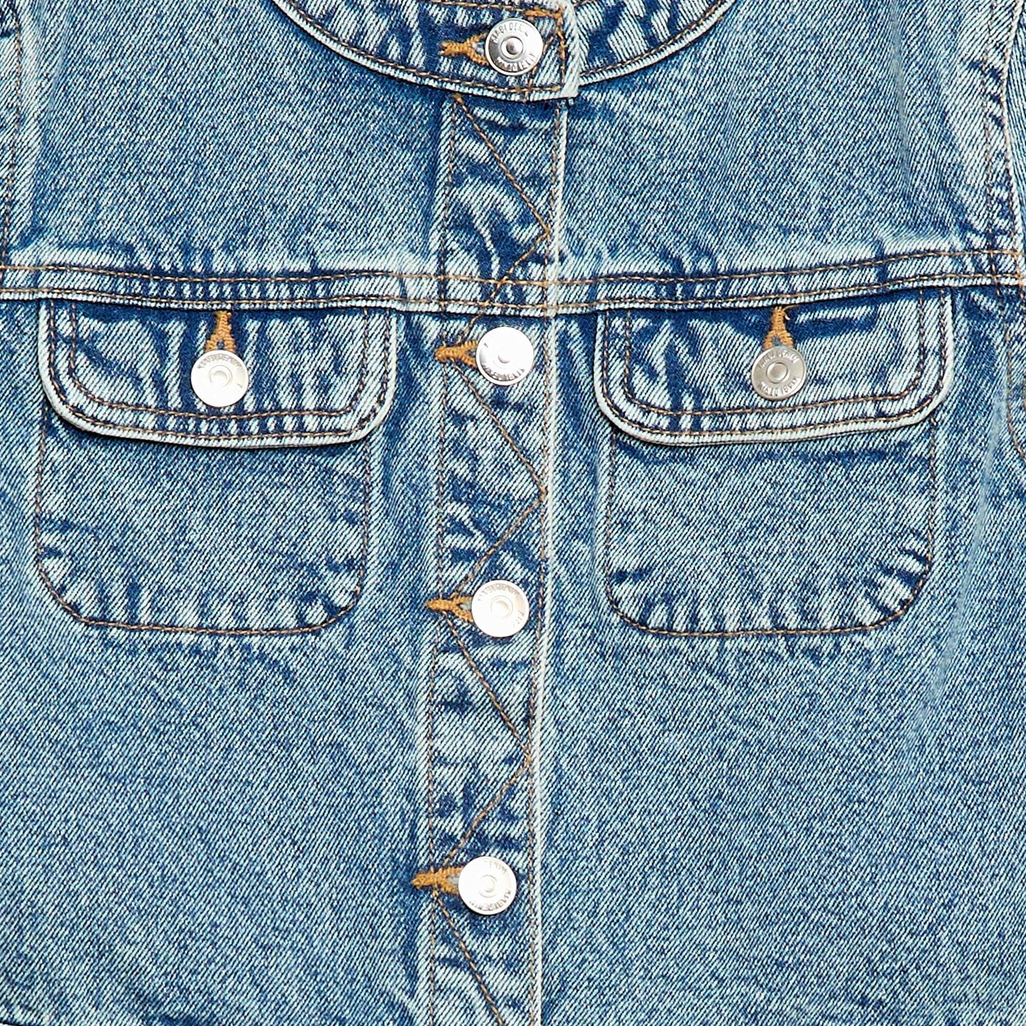 Veste en denim à col rond BLEU