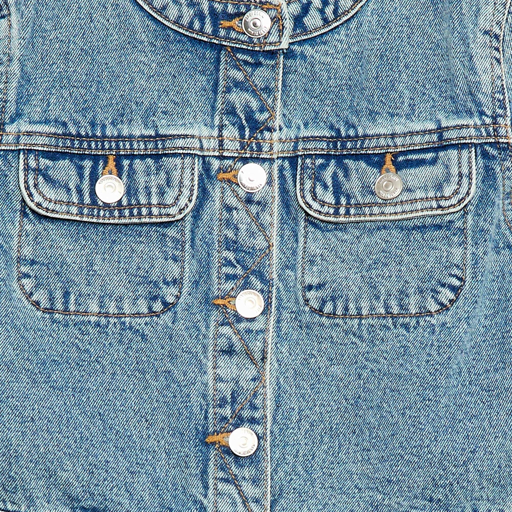 Veste en denim à col rond BLEU