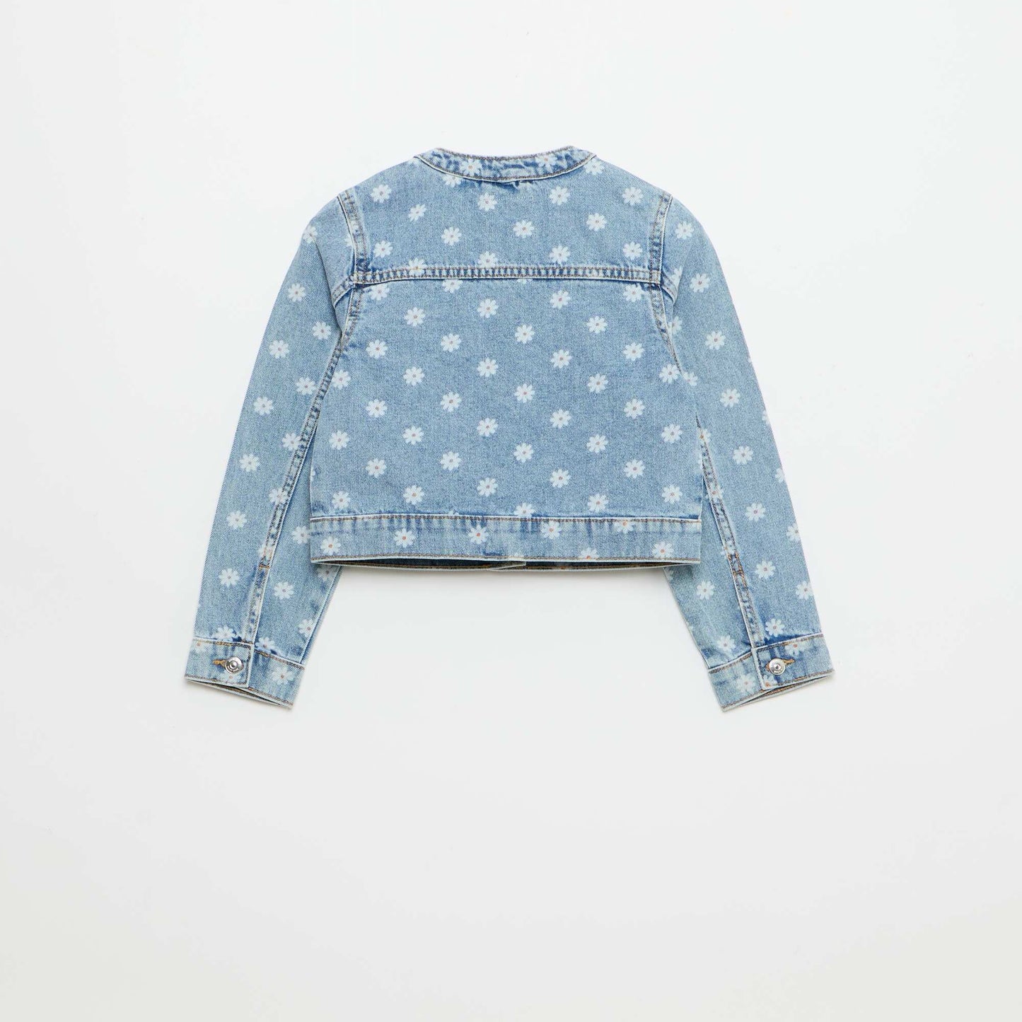 Veste en denim à col rond BLEU