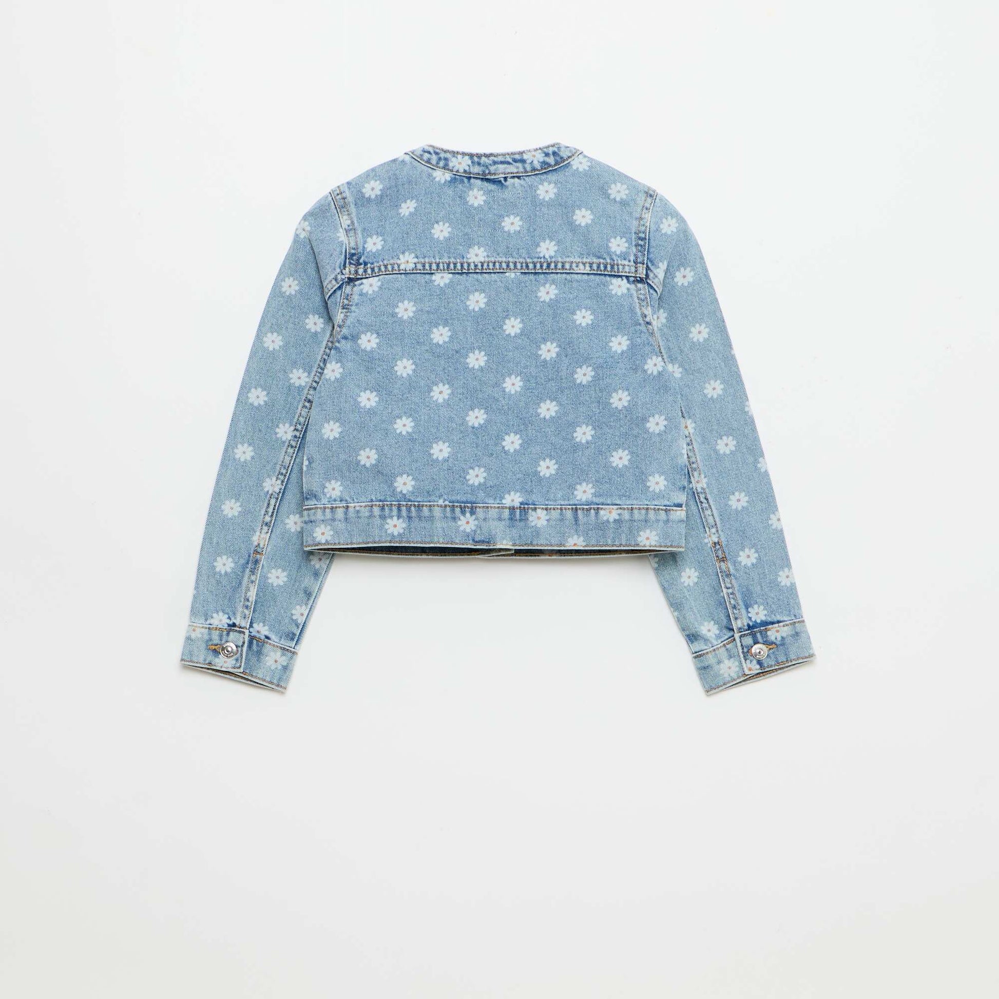 Veste en denim à col rond BLEU
