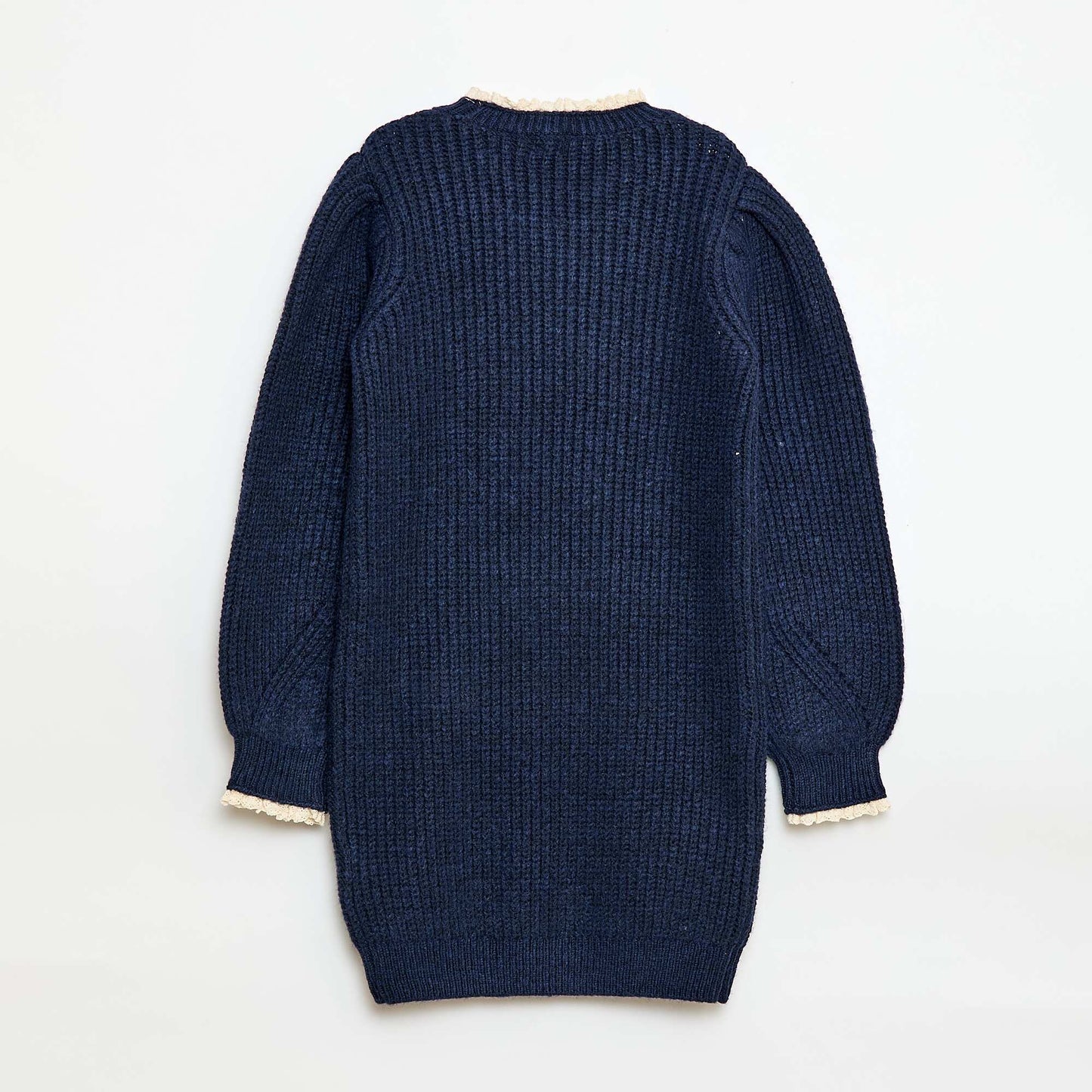 Robe pull avec col en dentelle BLEU