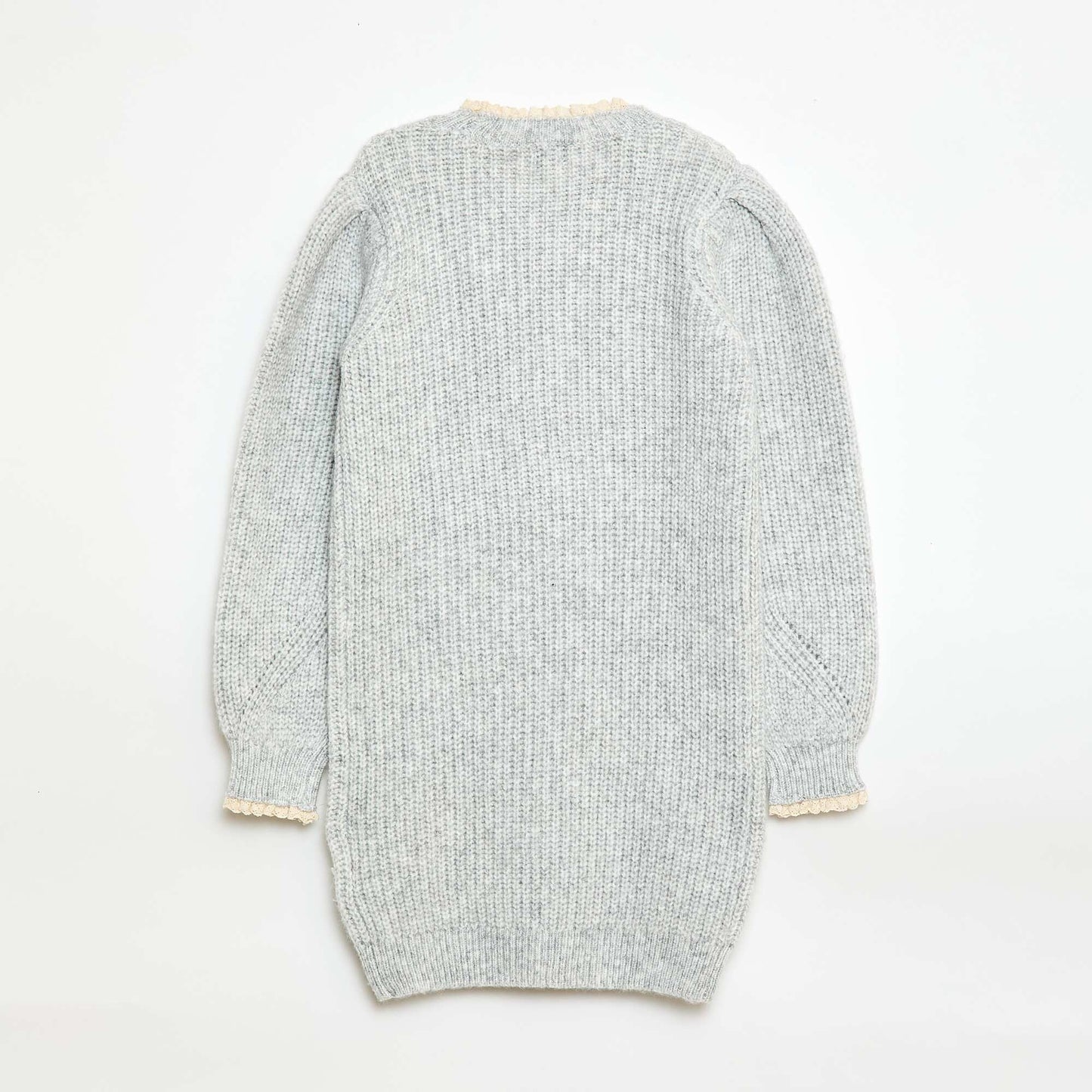 Robe pull avec col en dentelle GRIS