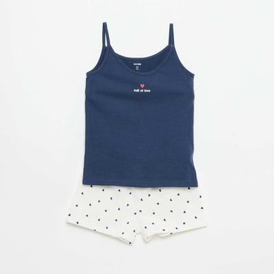Ensemble pyjama court débardeur + short - 2 pièces BLEU
