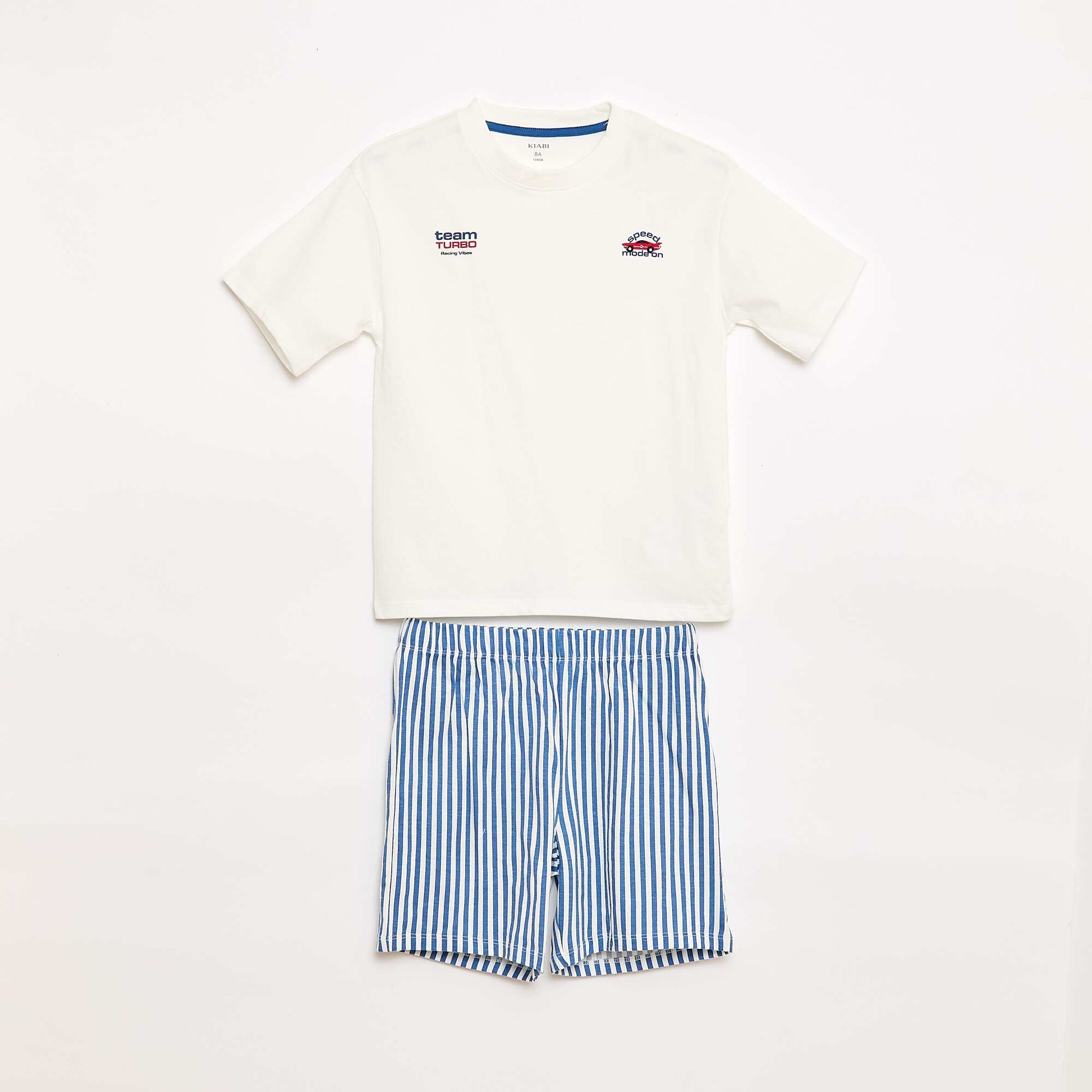 Ensemble de pyjama court t-shirt + short - 2 pièces BLANC