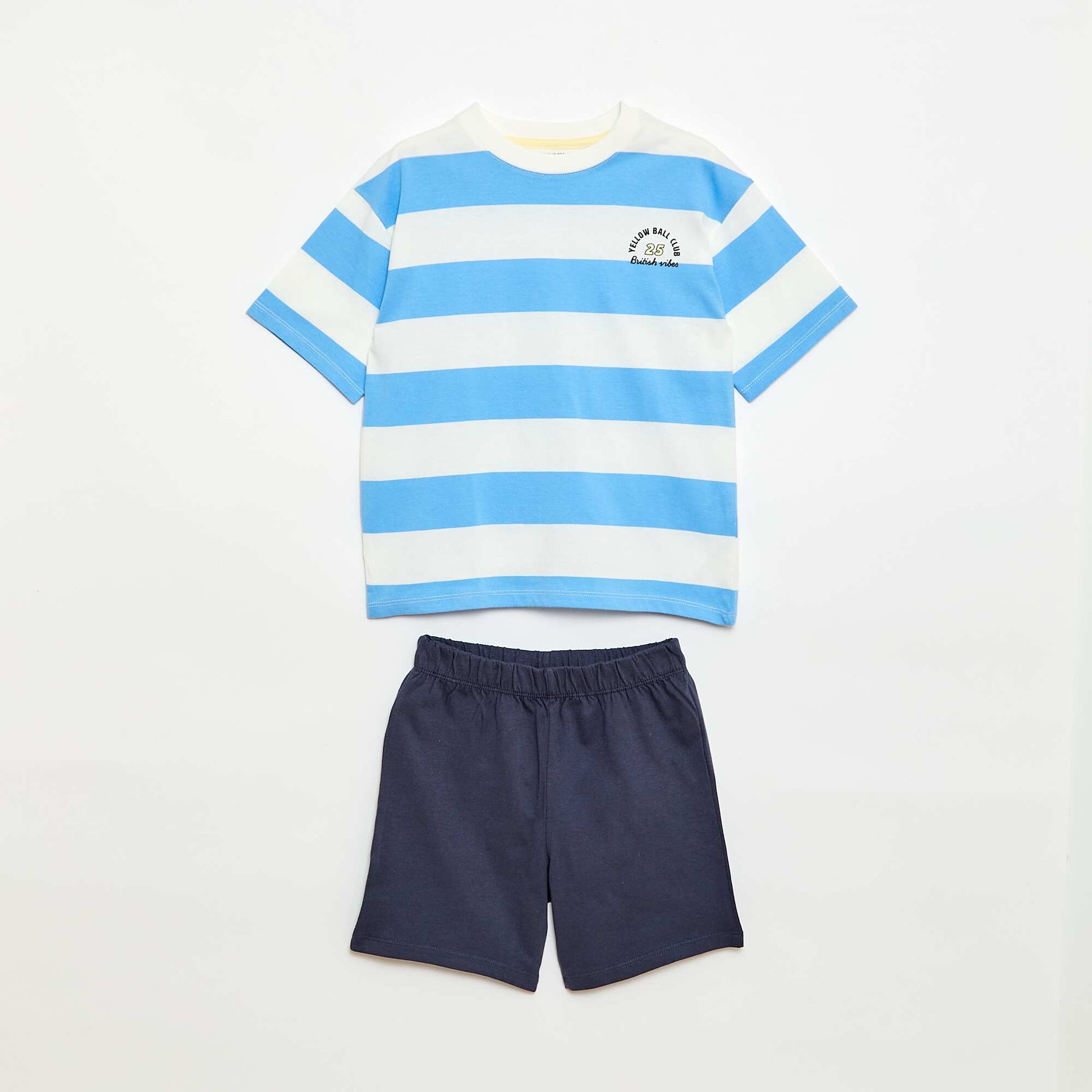 Ensemble de pyjama court 2 pièces  T-shirt + short BLEU