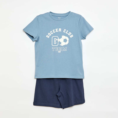 Pyjama 2 pièces short + T-shirt BLEU