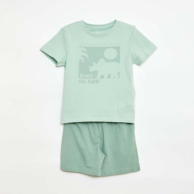 Pyjama 2 pièces short + T-shirt VERT