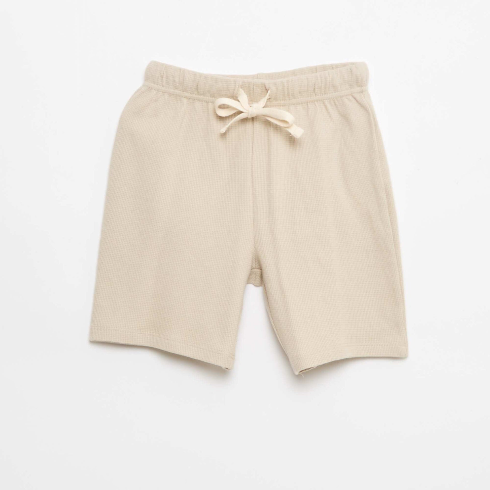 Ensemble de pyjama en coton uni BEIGE