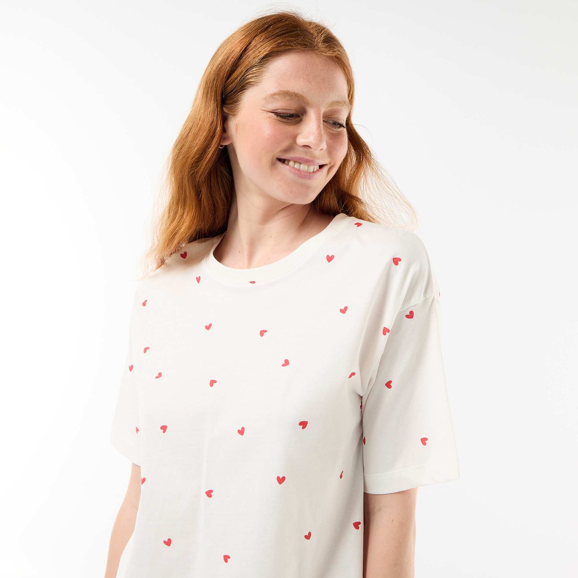 Ensemble de pyjama haut + short en jersey coton BLANC