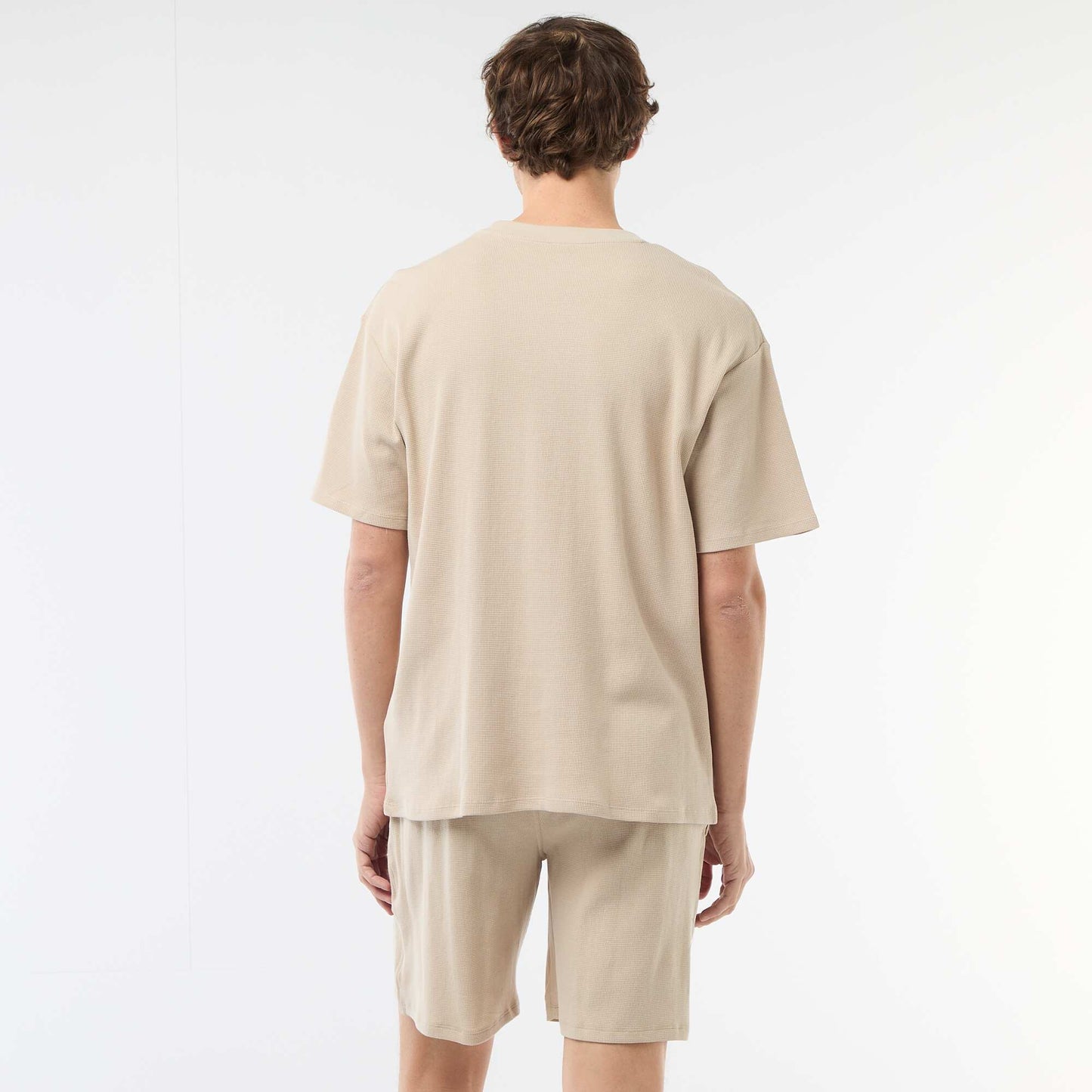 Ensemble court de pyjama en nid d'abeilles - 2 pièces BEIGE