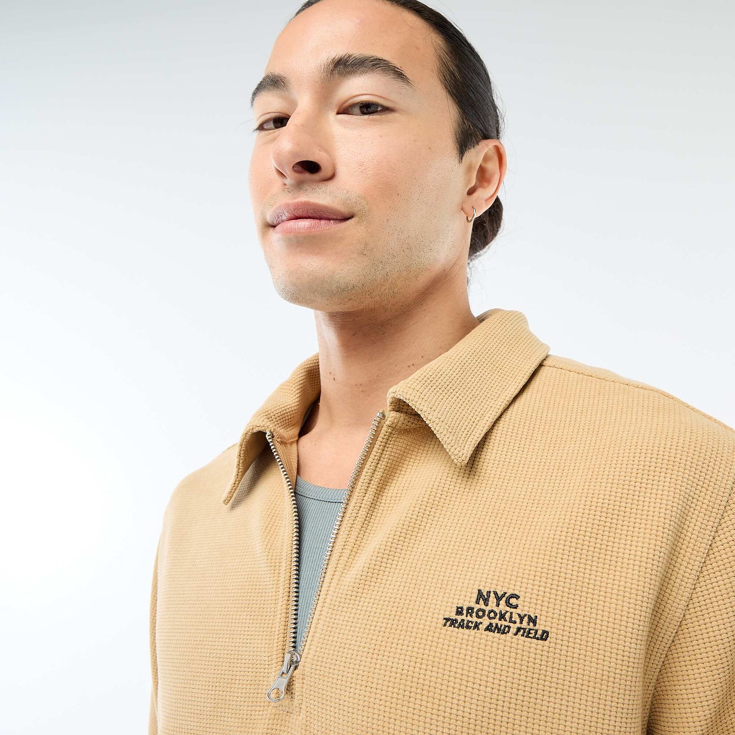 Sweat en matière gaufrée BEIGE