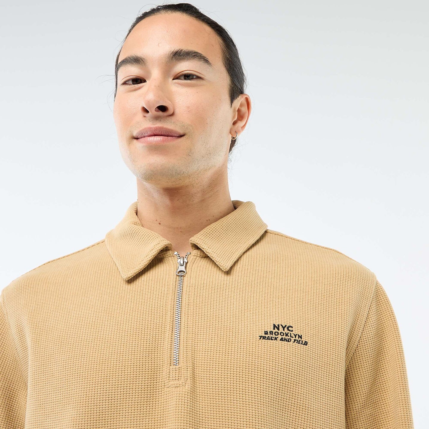 Sweat en matière gaufrée BEIGE