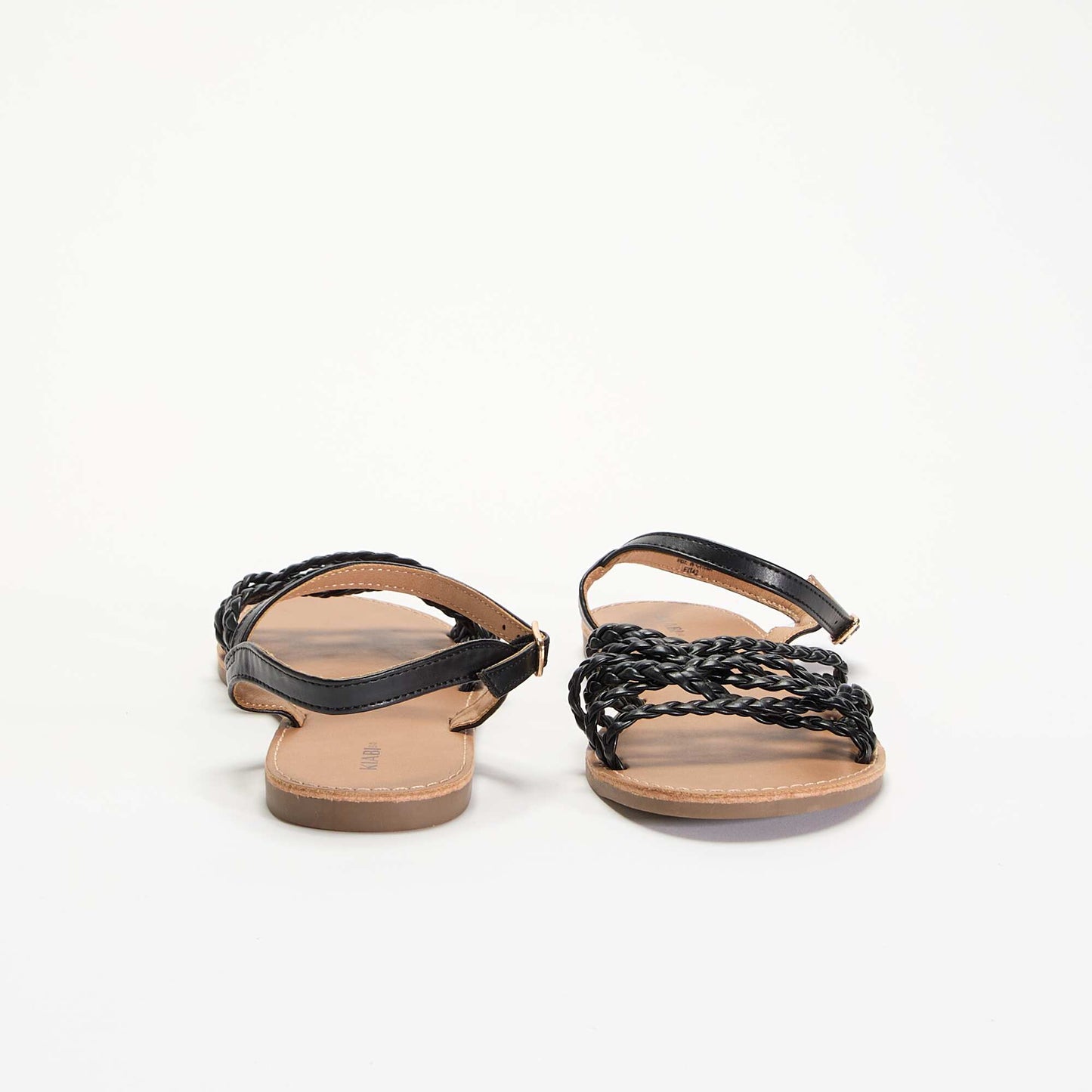 Sandales multi brides tressées NOIR