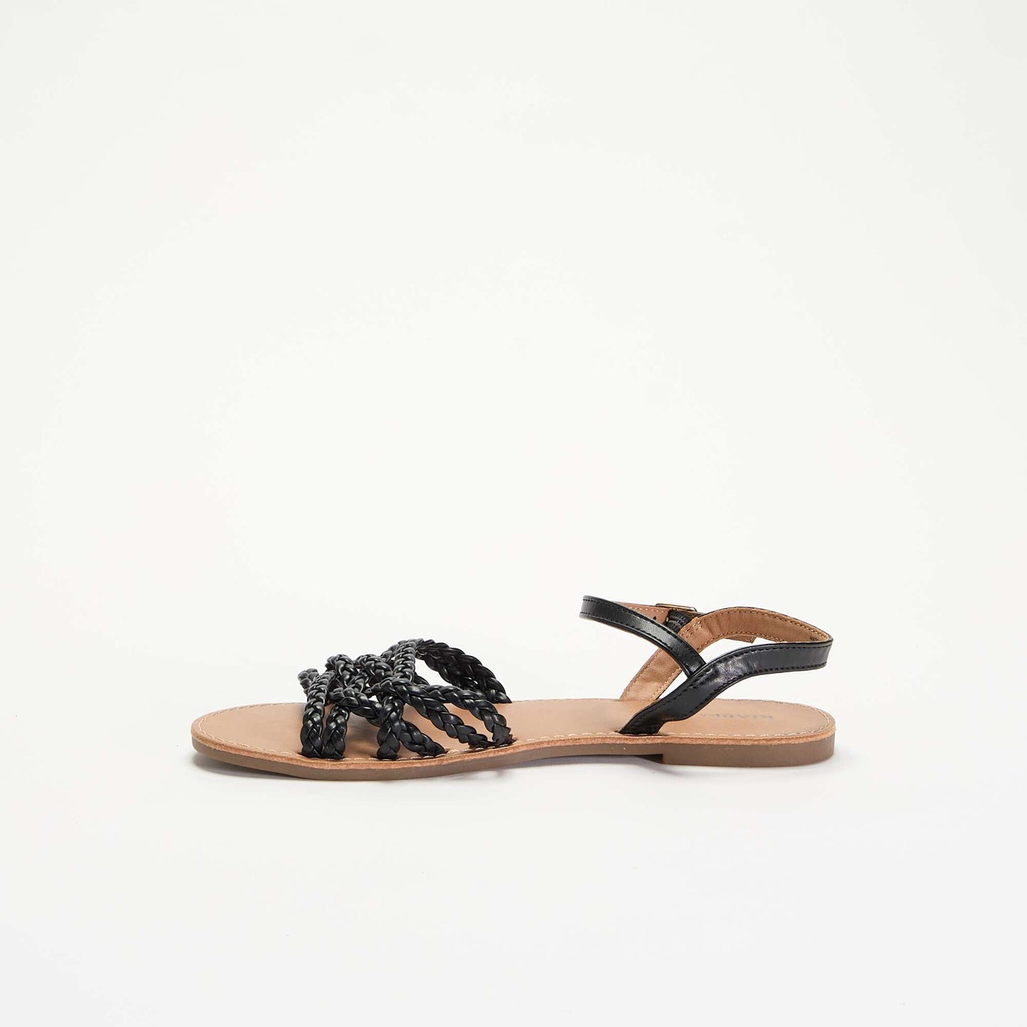 Sandales multi brides tressées NOIR