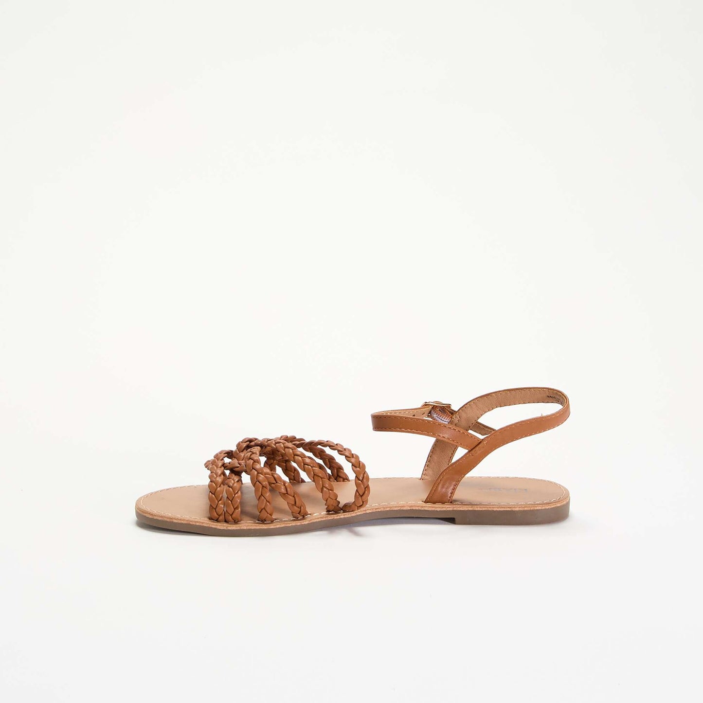 Sandales multi brides tressées MARRON