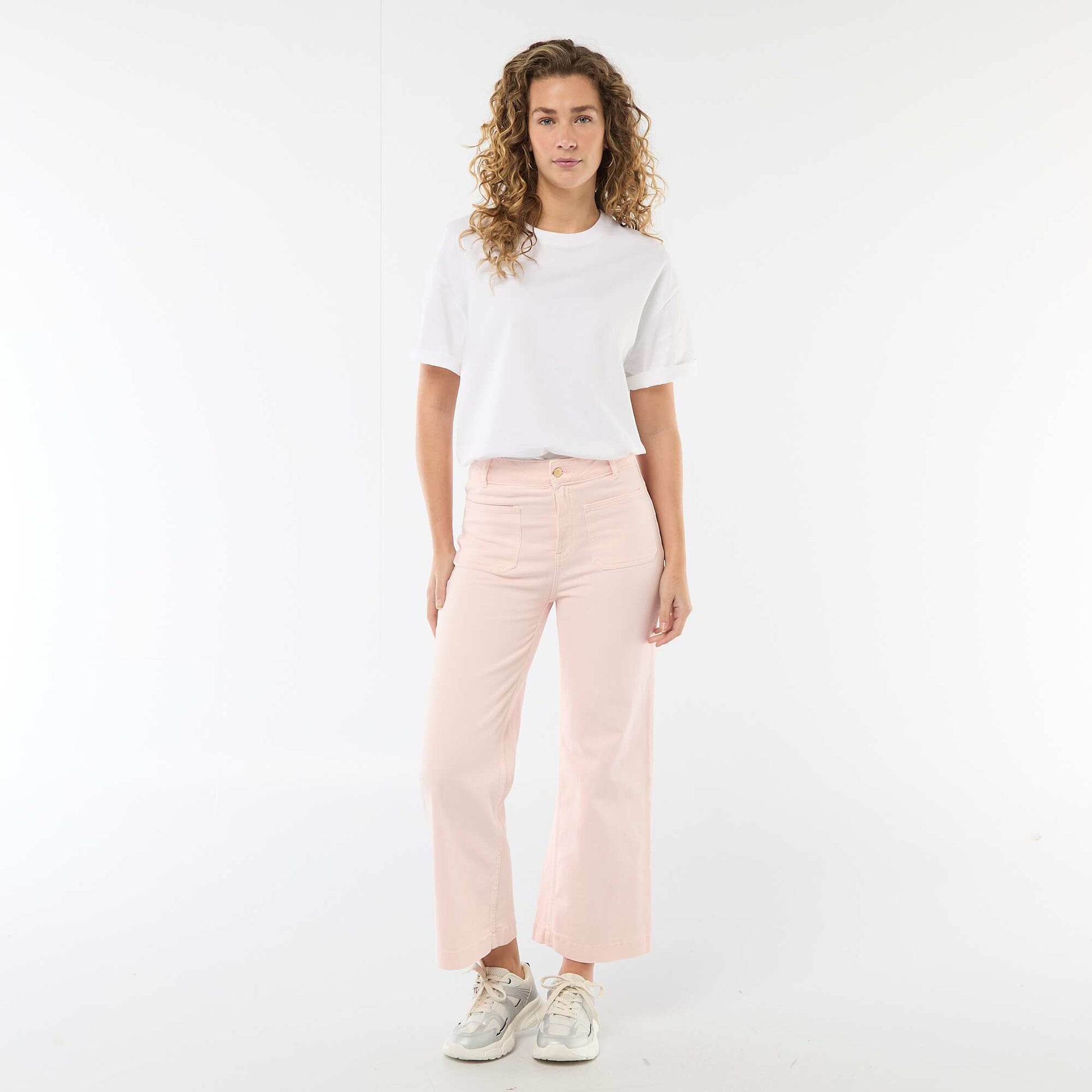 Pantalon wide leg coloré ROSE