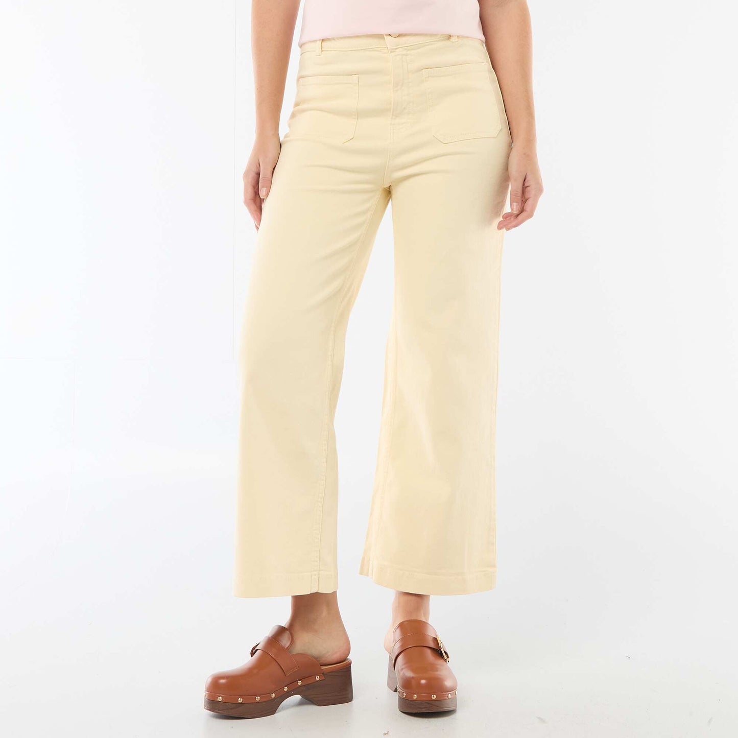 Pantalon wide leg coloré JAUNE