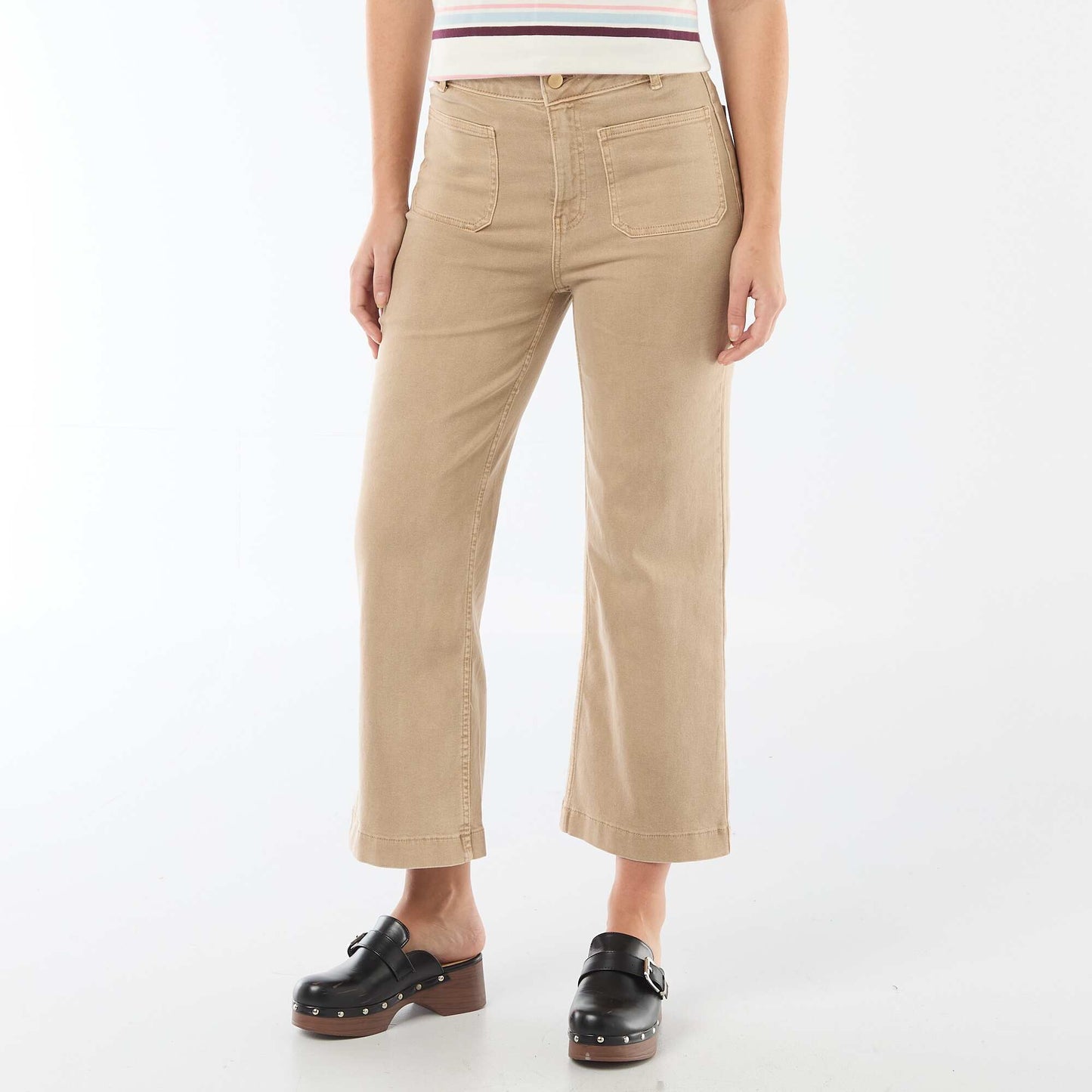 Pantalon wide leg coloré BEIGE