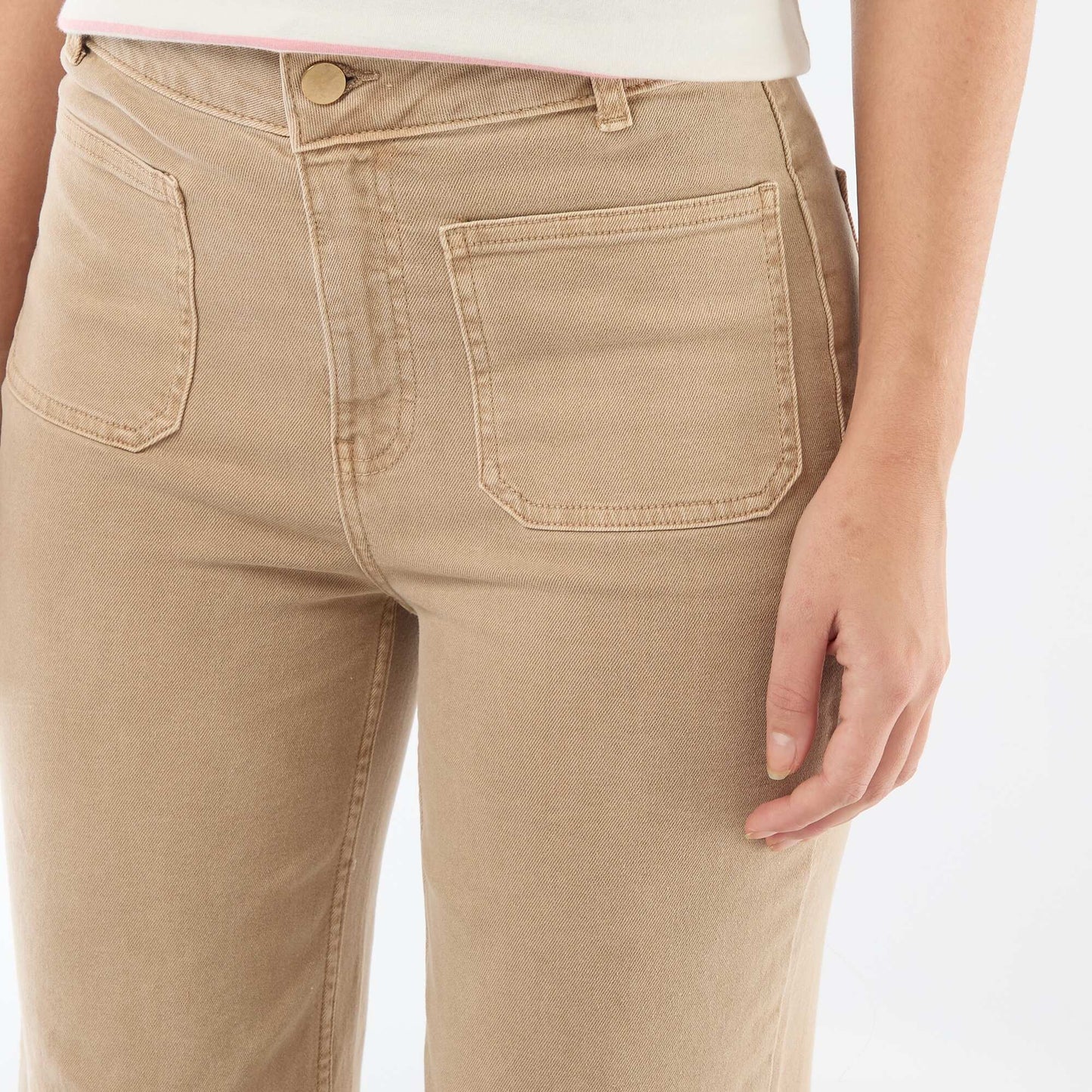 Pantalon wide leg coloré BEIGE