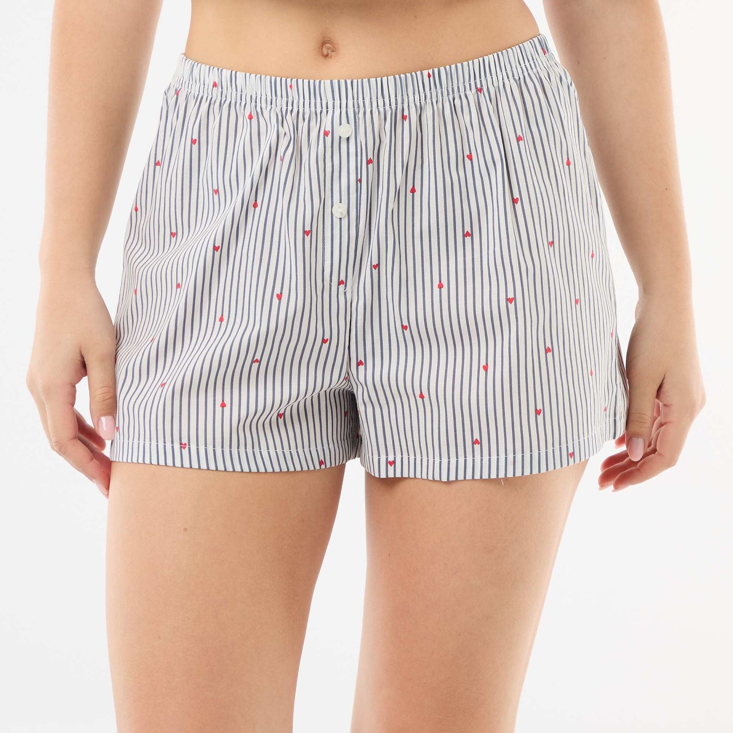 Short élastiqué all-over rayé BLEU