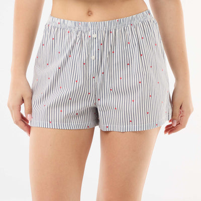 Short élastiqué all-over rayé BLEU