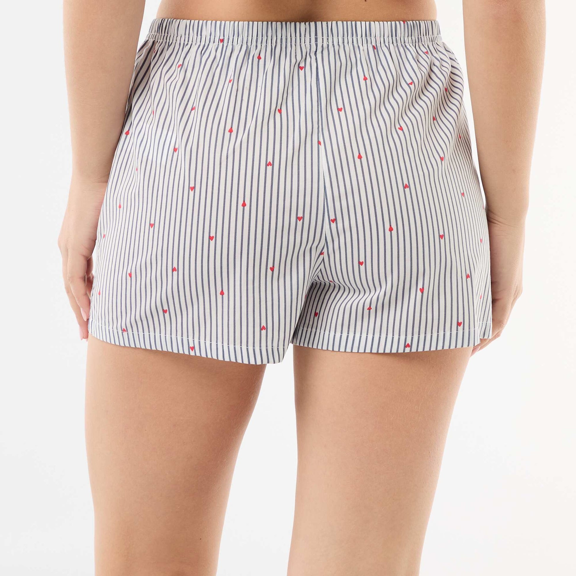 Short élastiqué all-over rayé BLEU