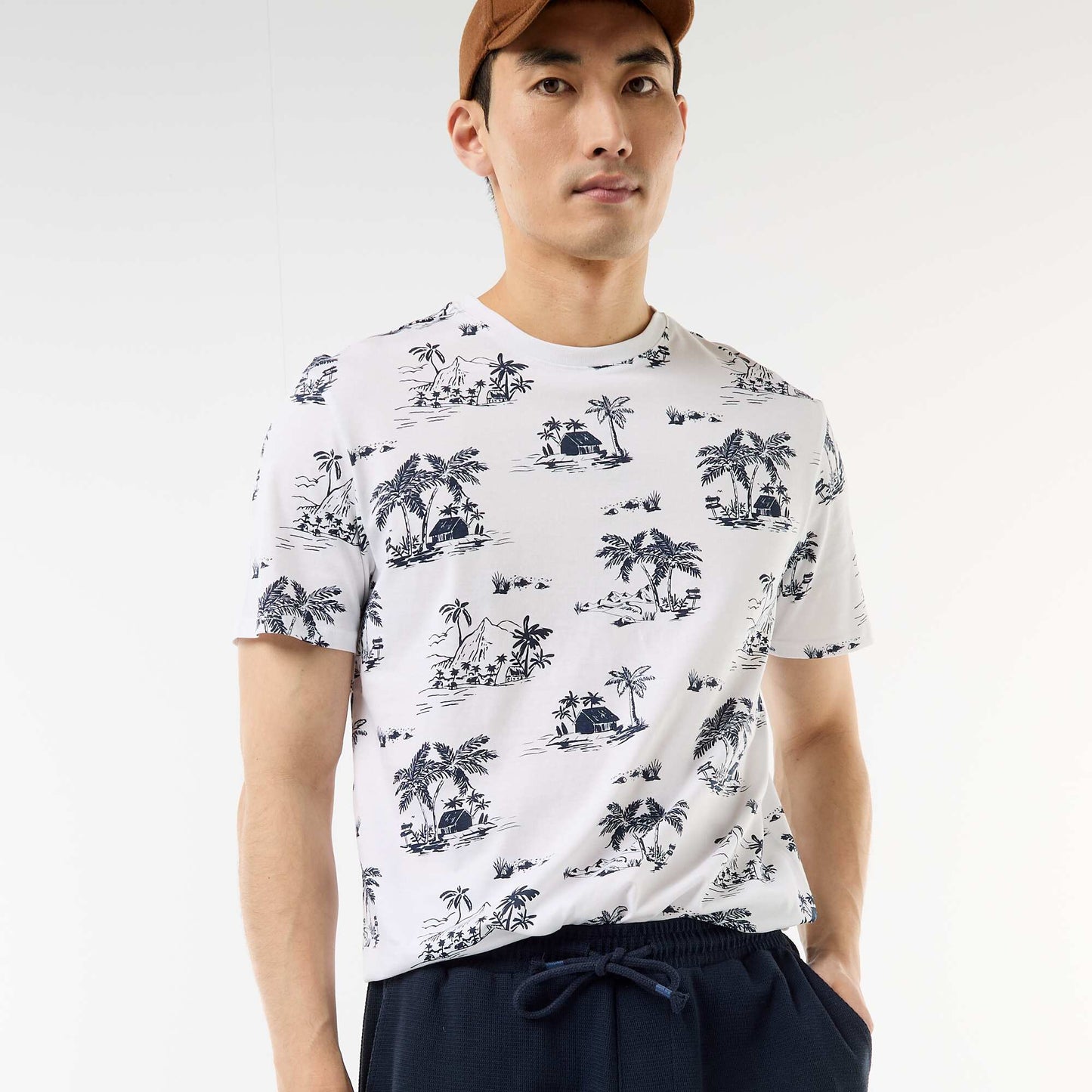 T-shirt imprimé fantaisie BLANC