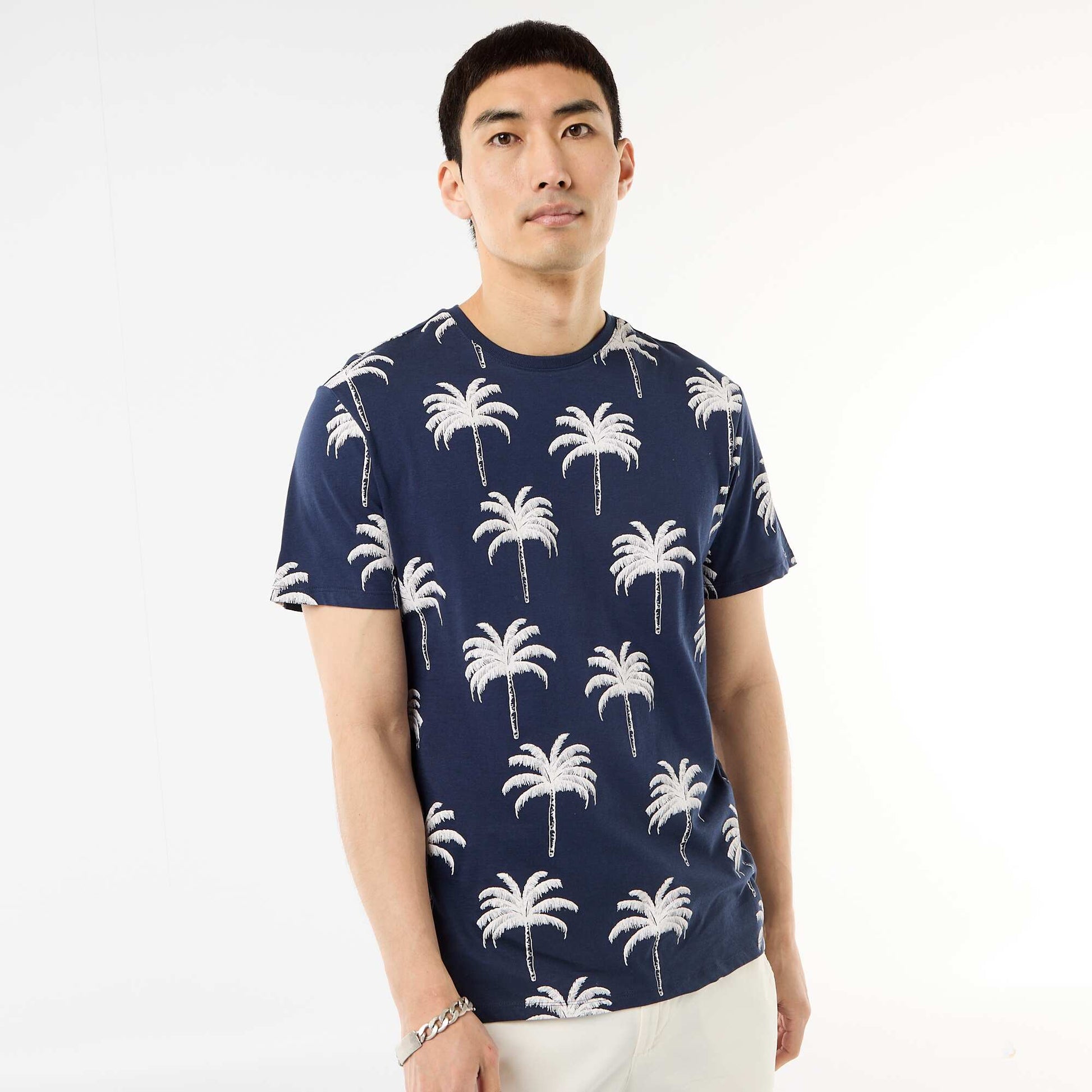T-shirt imprimé fantaisie BLEU MARINE