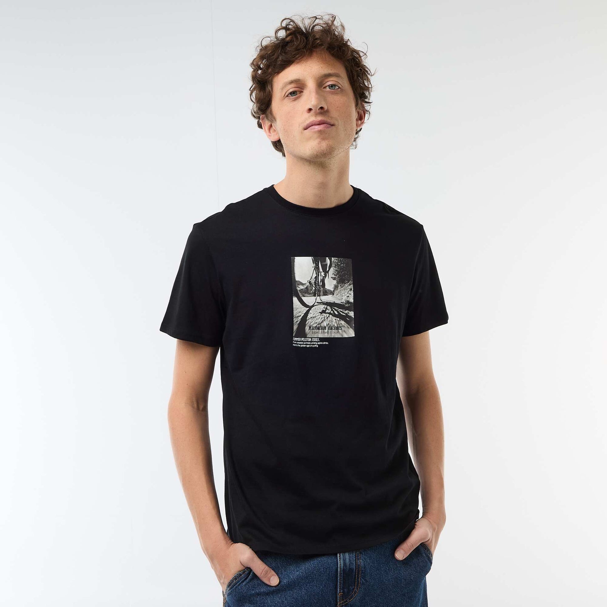 T-shirt imprimé fantaisie NOIR