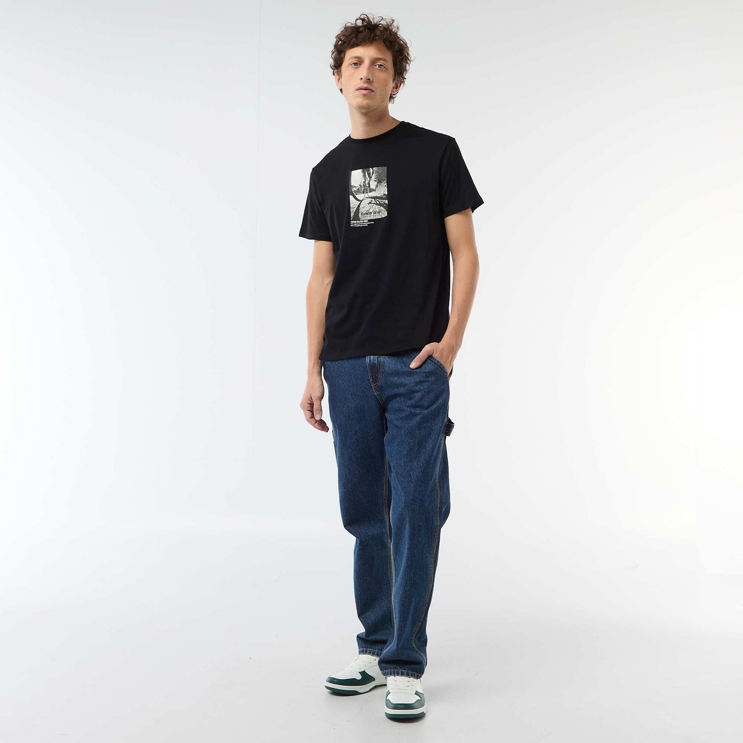 T-shirt imprimé fantaisie NOIR