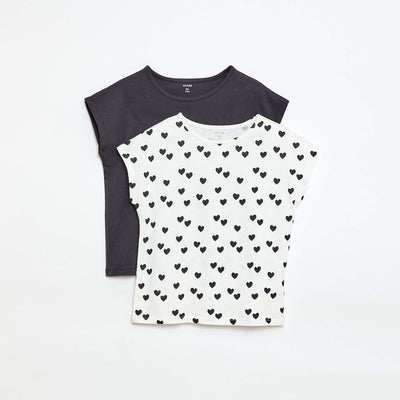 Lot de 2 t-shirts à manches courtes - 2 pièces BLANC