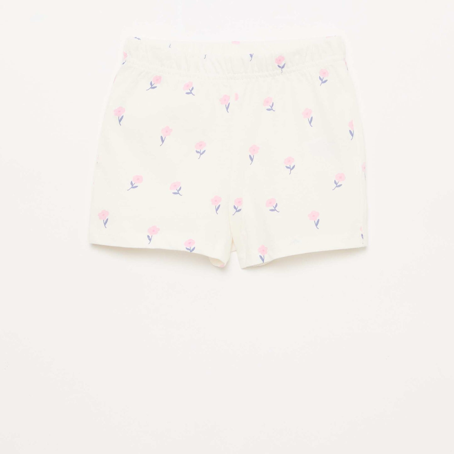 Ensemble pyjama court t-shirt + short - 2 pièces BLANC