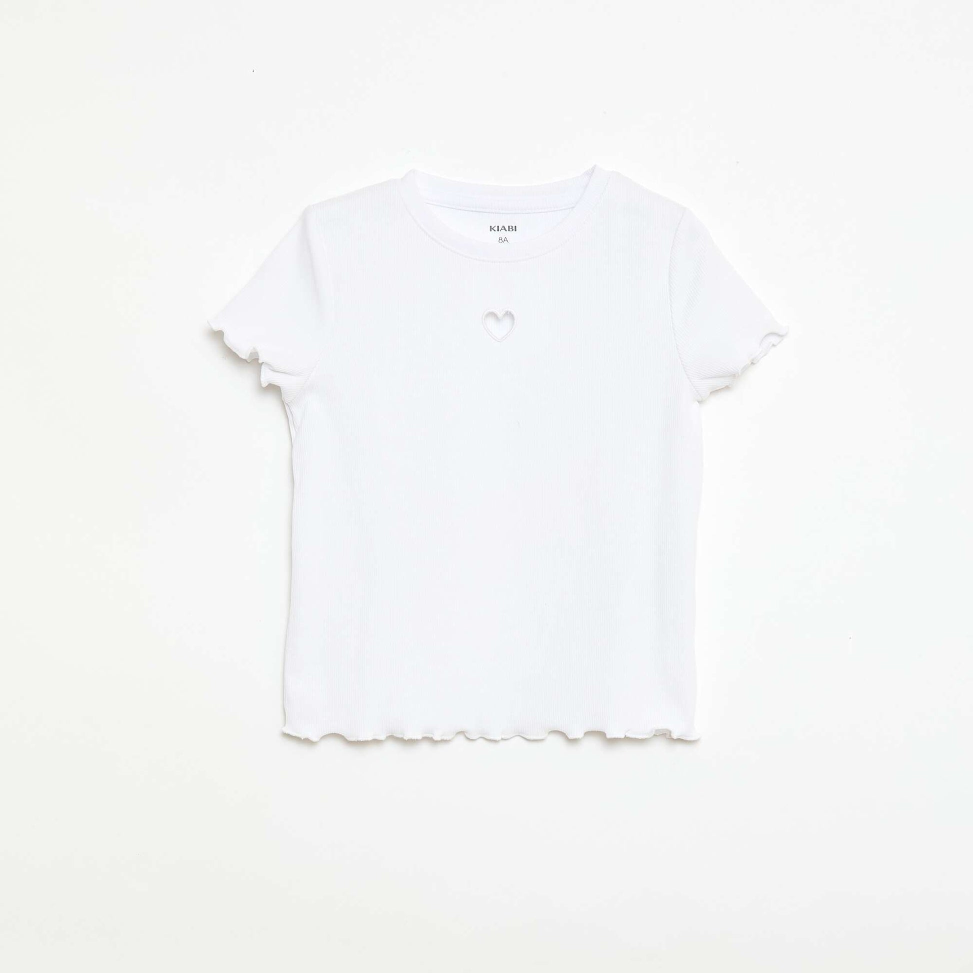 T-shirt à manches courtesavec forme ajourée BLANC