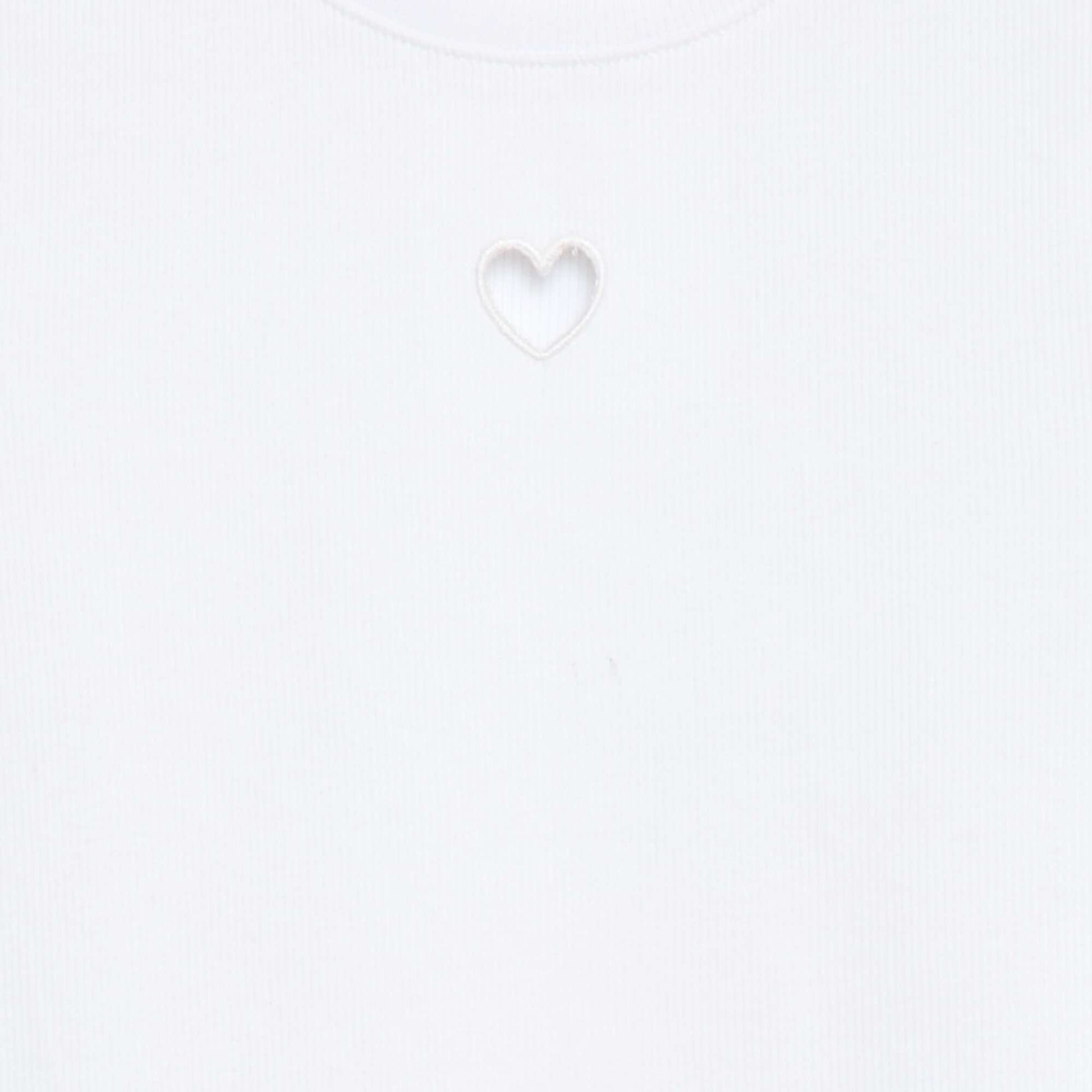 T-shirt à manches courtesavec forme ajourée BLANC