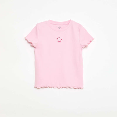 T-shirt à manches courtesavec forme ajourée ROSE