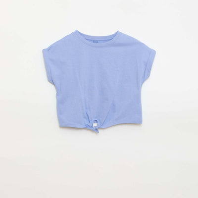T-shirt avec nœud à la taille BLEU