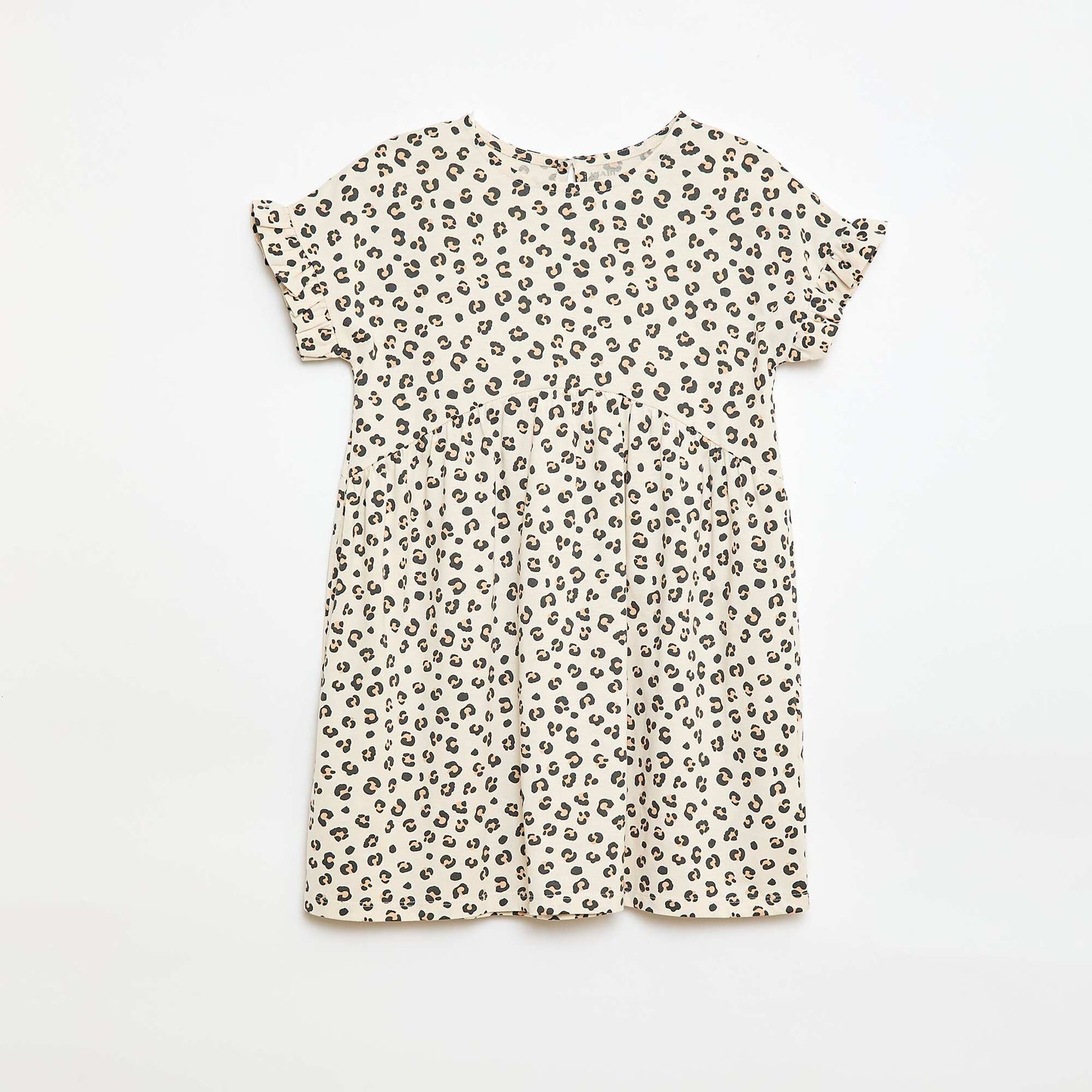 Robe à manches courtes en coton LéOPARD