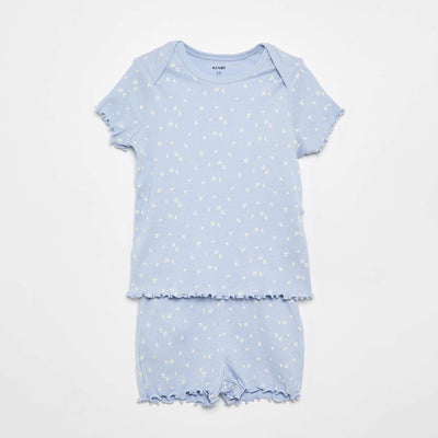 Ensemble de pyjama court t-shirt + short - 2 pièces BLEU