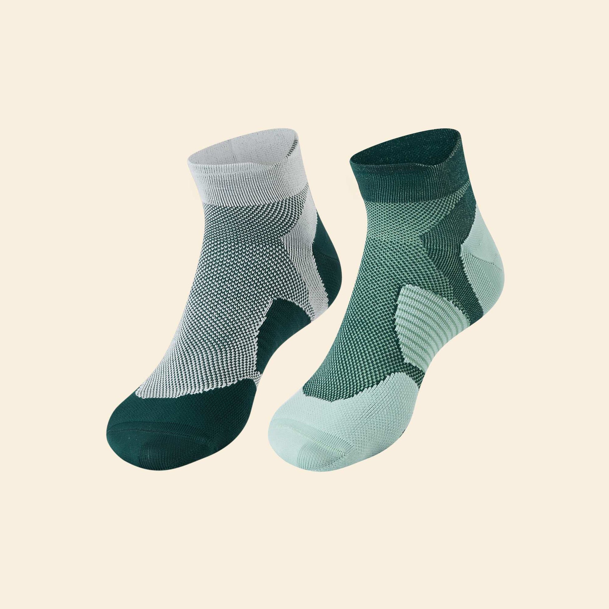 Lot de 2 paires de chaussettes compressives en coton VERT