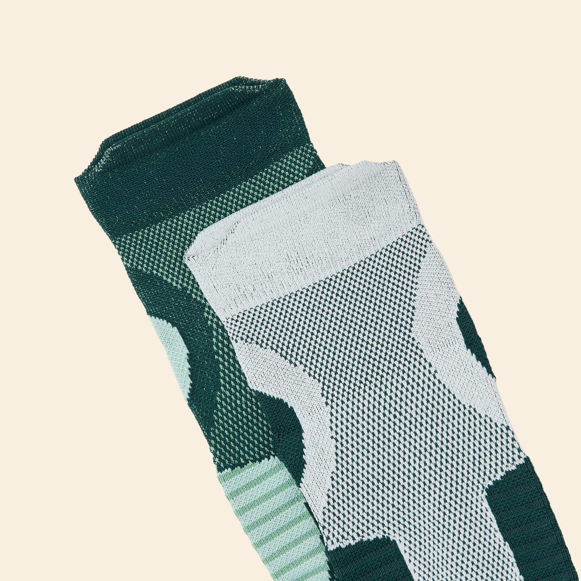 Lot de 2 paires de chaussettes compressives en coton VERT